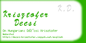 krisztofer decsi business card